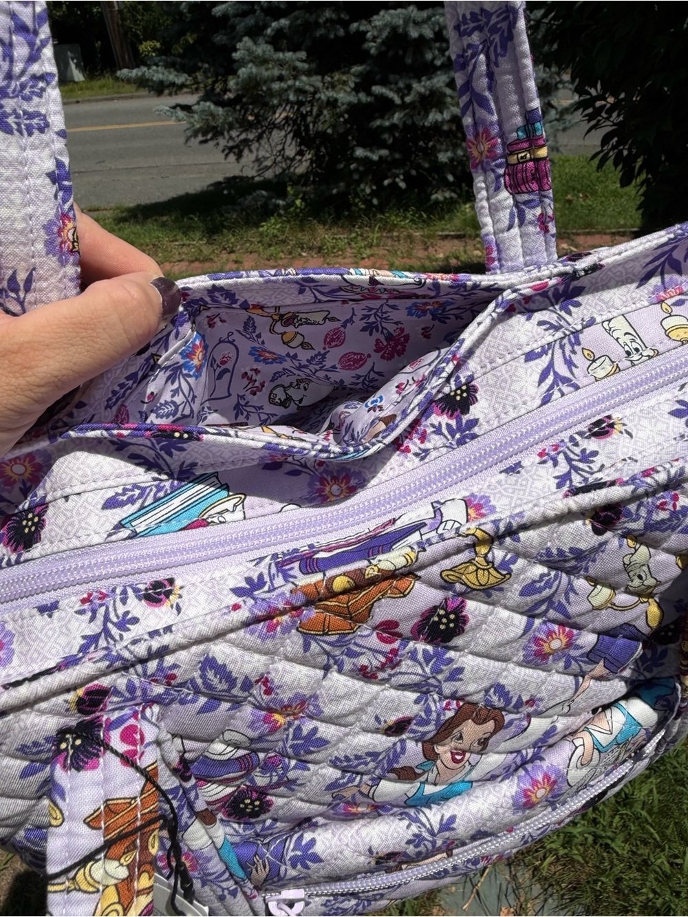 Disney Vera Bradley Belle Floral Small Vera Tote Beauty & the Beast NWT - Picture 10 of 11